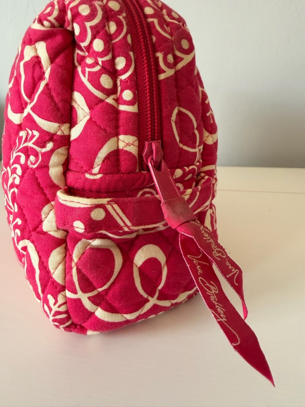 Vera Bradley Twirly Birds Pink Large Cosmetic Pouch - Picture 3 of 7